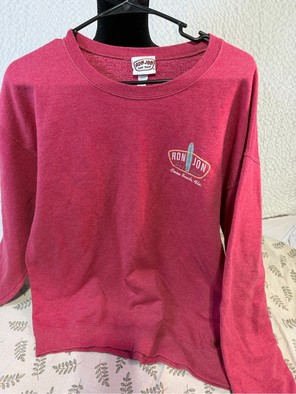 Ron Jon Men Crewneck Sweatshirt in Berry Pink